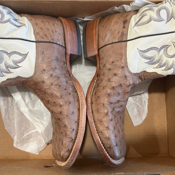 Nocona MD6505 Men's Exotic Rancher Boot w. Mink Vintage Quill Ostrich sz 10 1/2 - Picture 8 of 13